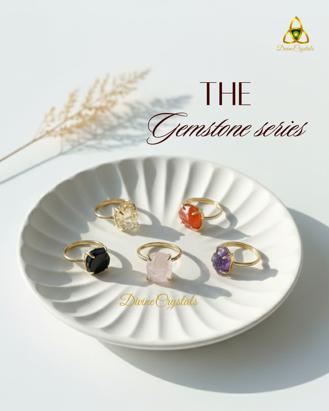 Raw Crystal Rings
