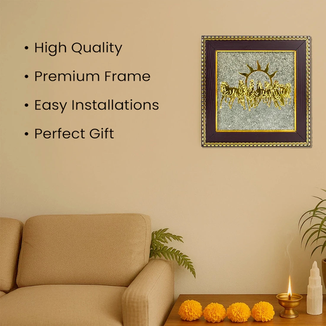 Pyrite Frame with 7 Horses