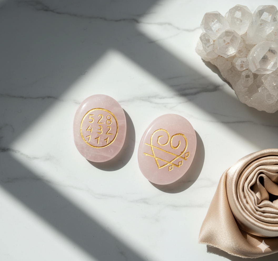Rose Quartz Zibu Symbol Coin