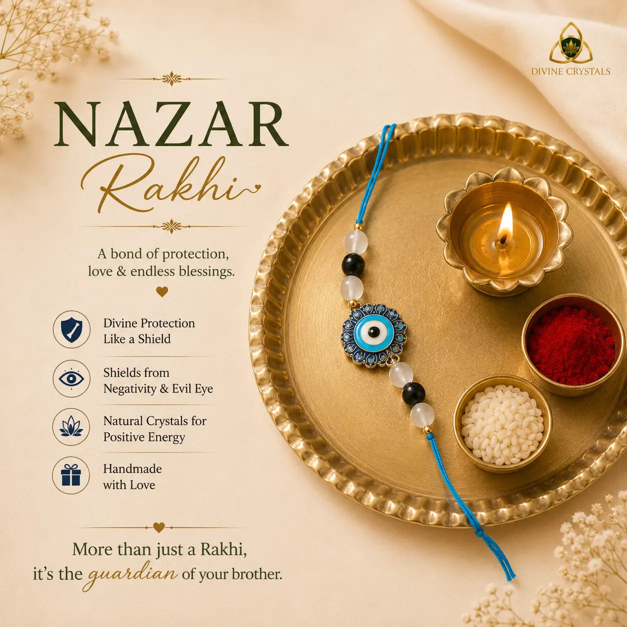 Nazar Crystal Rakhi